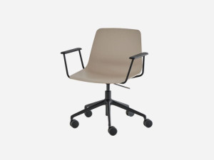 Офисное кресло с регулируемой высотой из полипропилена и подлокотниками с 5 спицами