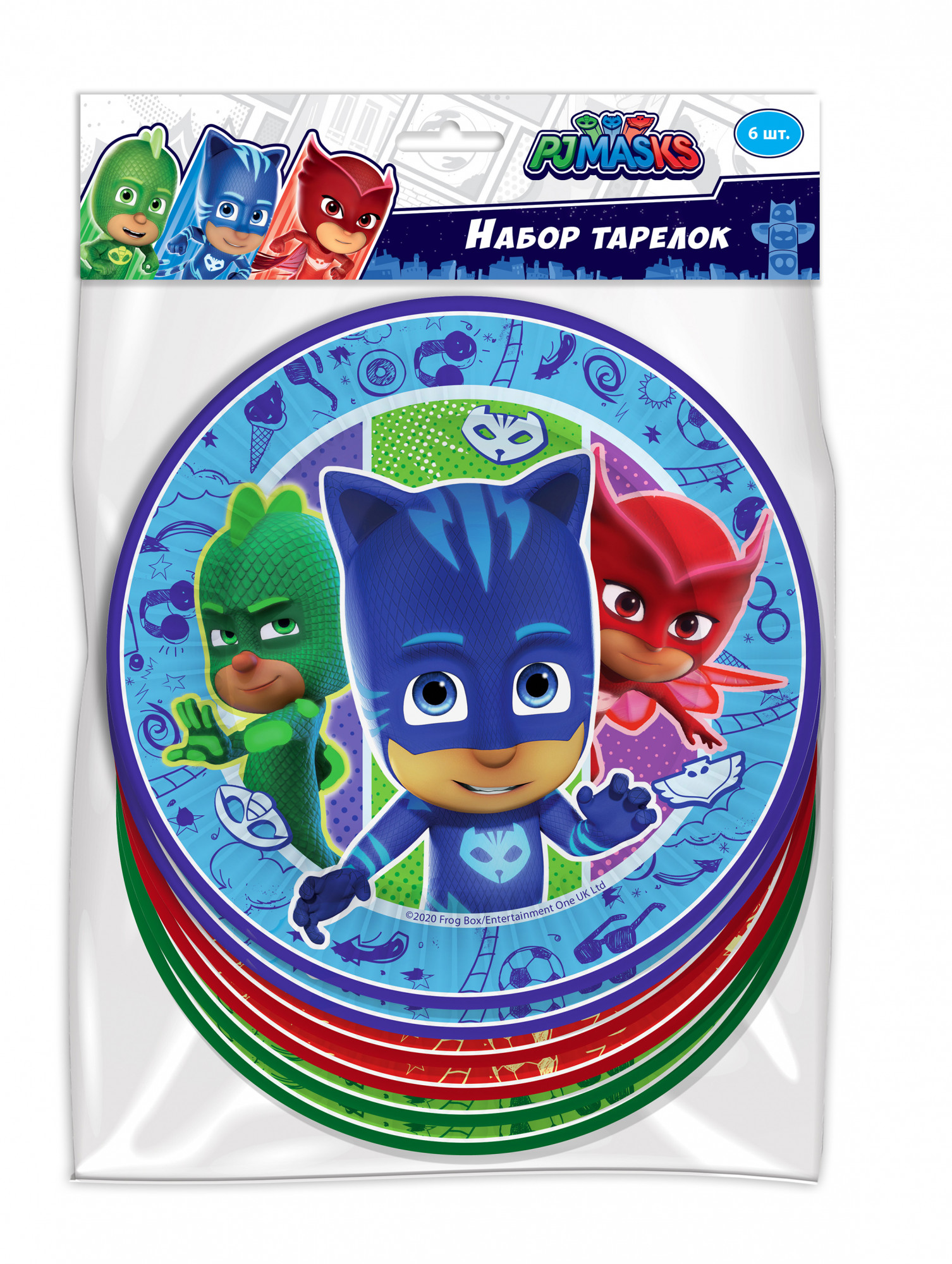 291455 Набор бумажных тарелок 6 шт. "Герои в масках" Santreyd 