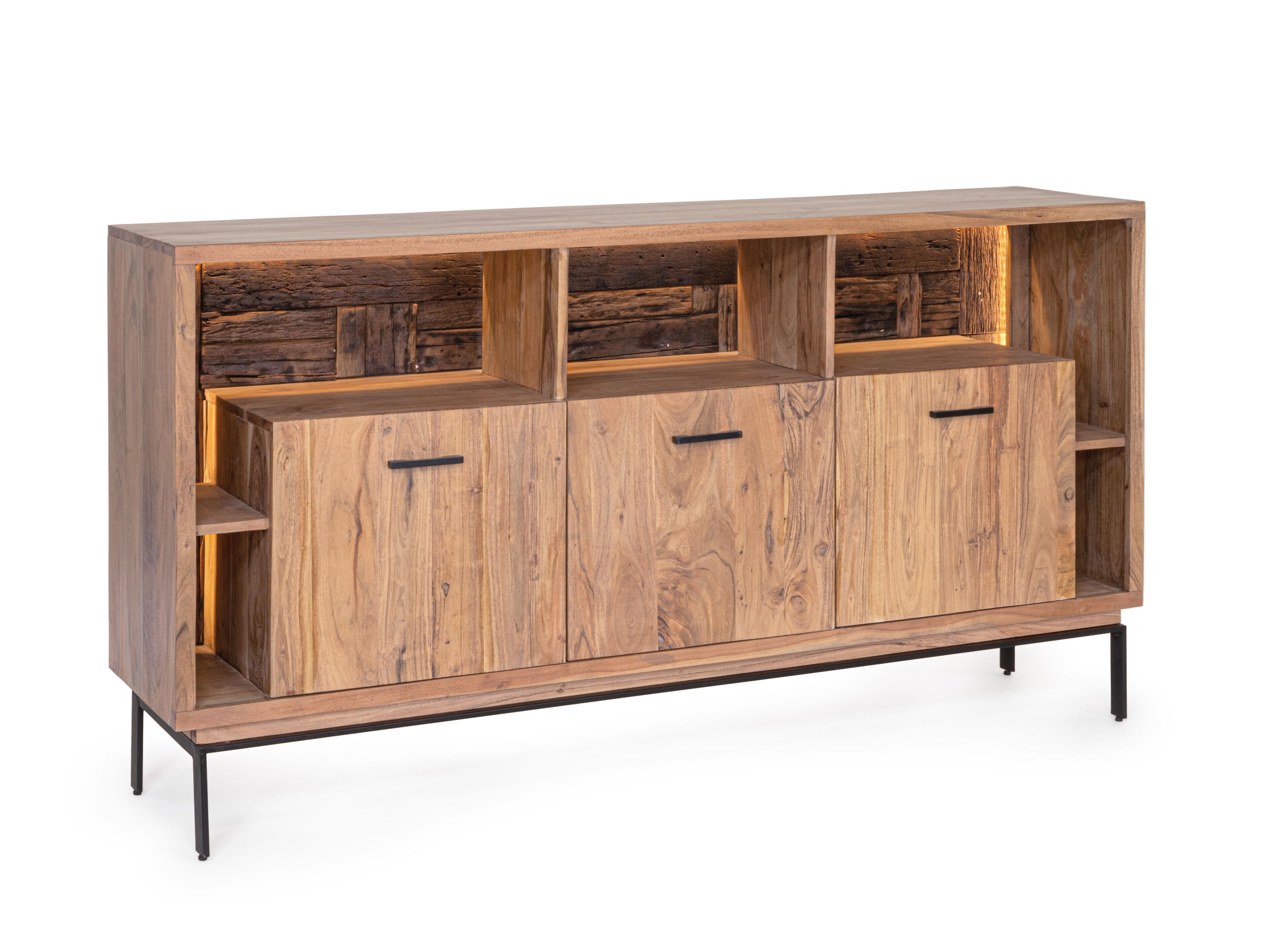 Шкаф из акации с 3 распашными дверцами BIZZOTTO Mangal ARCH-00070525 - Вид №2