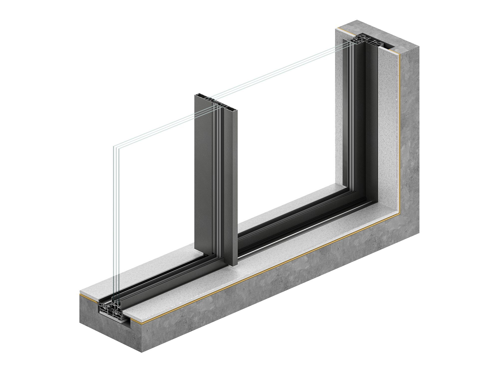 Алюминиевое встроенное раздвижное окно Tecnoplast Sistema A1300 SL ARCH-00056511 - Вид №1