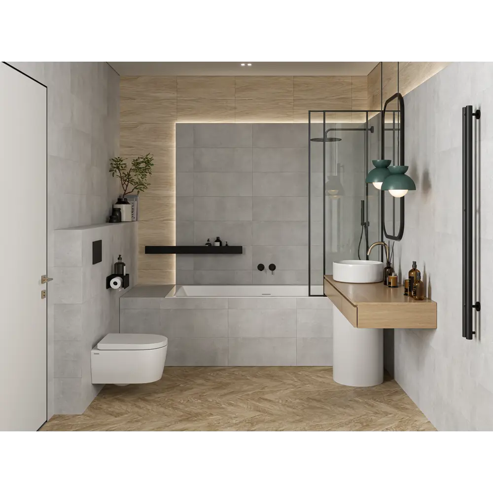 Настенная плитка Gracia Ceramica Berns 25x60 см 1.2 м² матовая цвет серый 89413340 STLM-2089697 - Вид №5