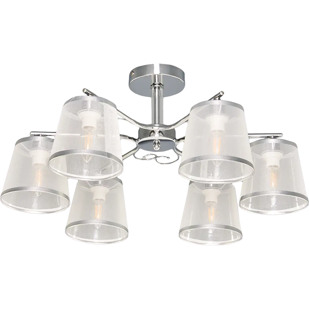 Люстра потолочная Escada 642/6PL, 6 ламп, 22 м², цвет хром/белый STLM-2088232 - Вид №1