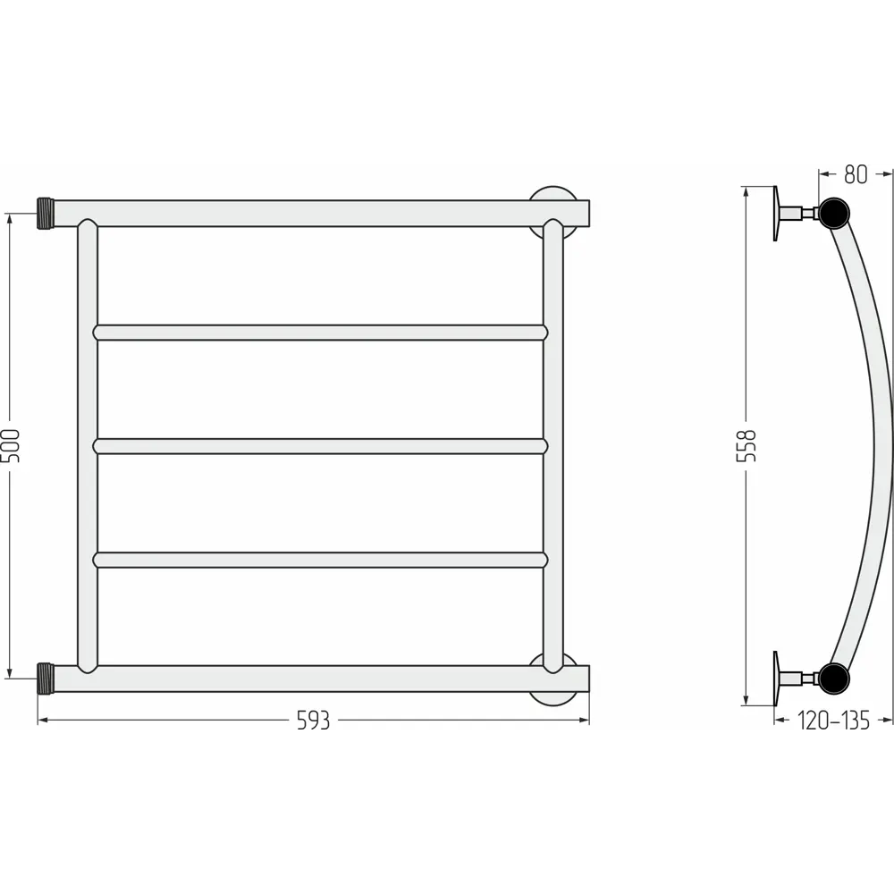 Полотенцесушитель СУНЕРЖА Акватика-П водяной лесенка 50×60 см 89370564 STLM-0938089 - Вид №4
