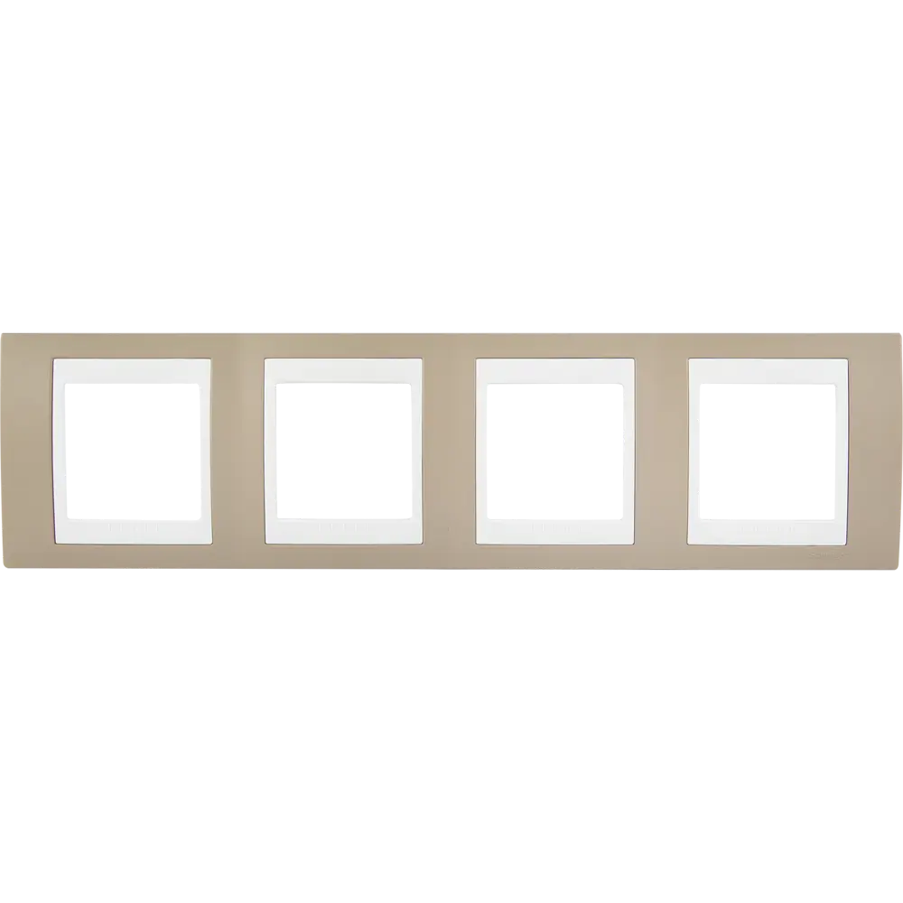 Рамка для розеток и выключателей Systeme Electric Unica 4 поста, цвет коричневый/белый STLM-2129273