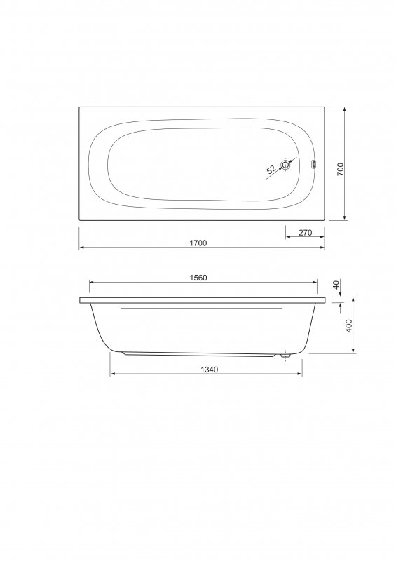 Акриловая ванна CEZARES PIAVE-170-70-42  - Вид №2