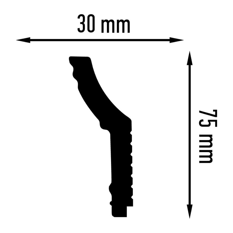 Плинтус потолочный Плинтэкс R 30/75 SC (54 шт) STSR-2111 - Вид №1
