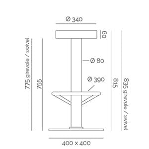 Чугунный стул с подставкой для ног PF Stile 110 ARCH-00030971 - Вид №2
