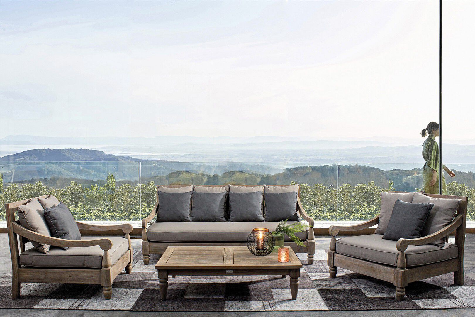 Прямоугольный садовый стол из тикового дерева BIZZOTTO Bali ARCH-00015376 - Вид №1