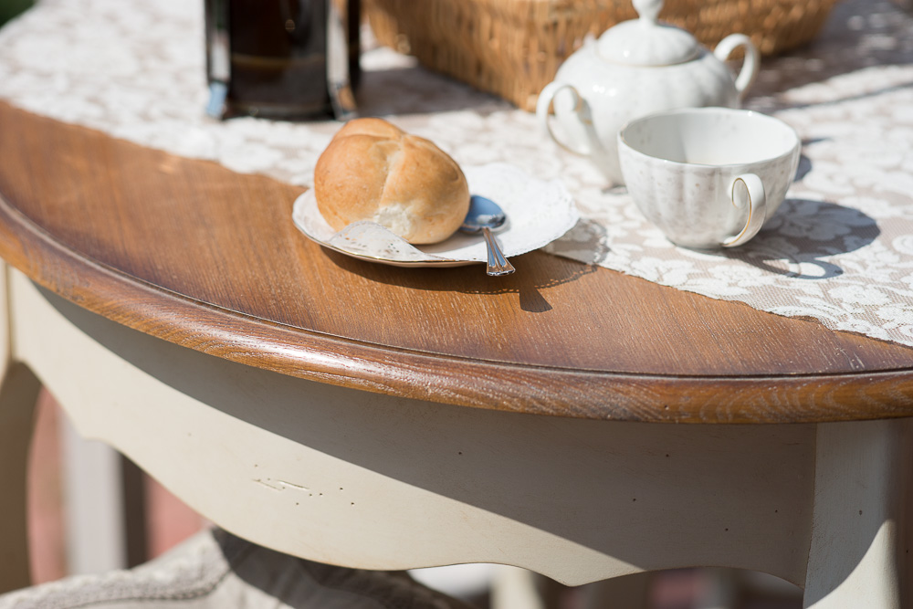 Обеденный стол круглый белый 120 см Mobilier de Maison ДОМАШНЯЯ ОБСТАНОВКА MOBILIER DE MAISON 017239 Бежевый;белый Santreyd  - Вид №3