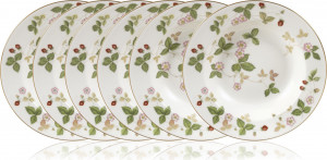 10672532 Wedgwood Набор тарелок суповых  Wedgwood Земляника 20см, 6 шт, фарфор Фарфор костяной