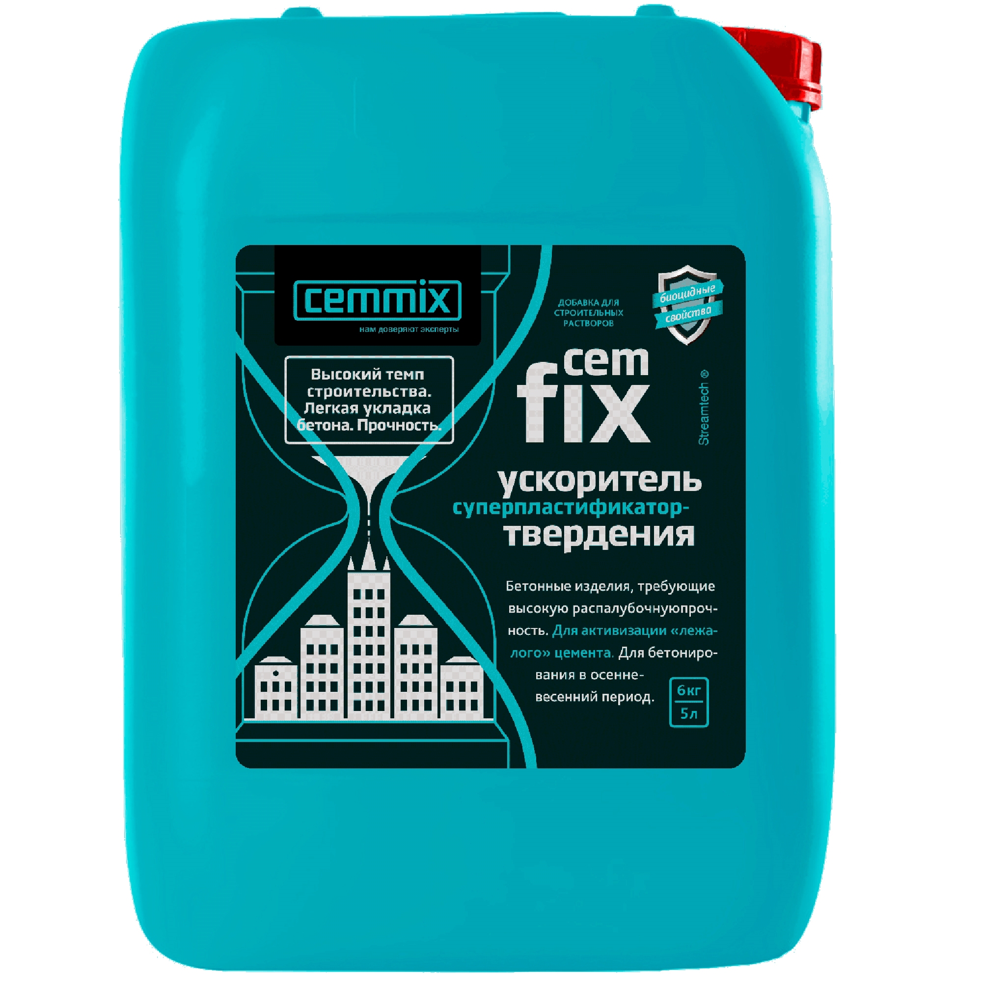 15913291 Ускоритель твердения CemFix 5 л STLM-0006489 CEMMIX 