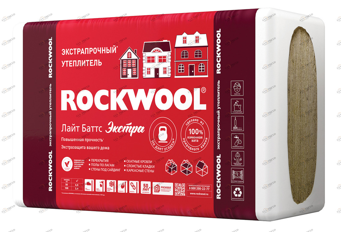 Утеплитель Rockwool Лайт Баттс Экстра 1000х600х50мм (4,8м2; 0,24м3) 4071