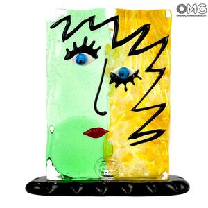 4710 ORIGINALMURANOGLASS Скульптура Голова Женщины - Pop Art - Original Murano Glass OMG 19 см