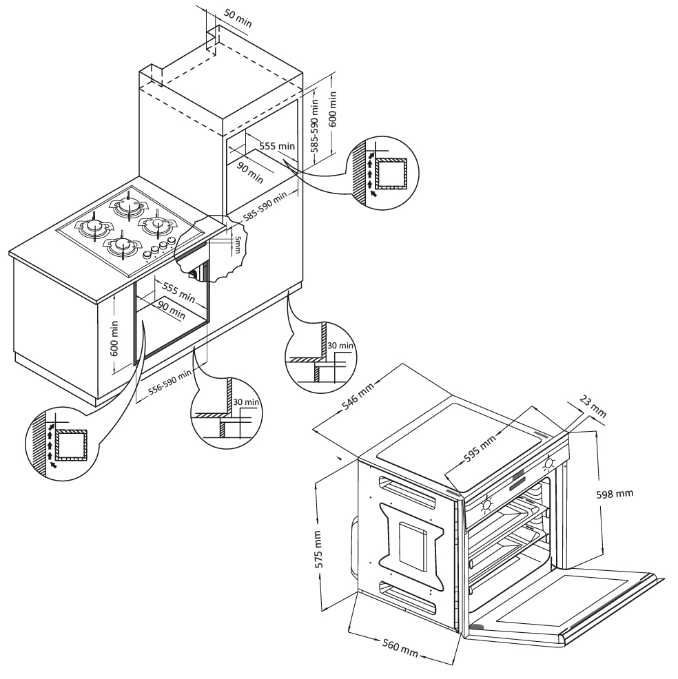 9021359 Электрический духовой шкаф NORDFROST HM 6060 W белый STDN-0014996 - Вид №7