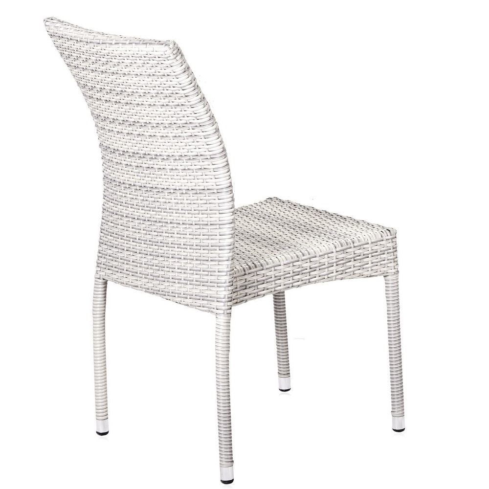 Плетеный стул без подлокотников искусственный ротанг серый AFINA  00-3860466 Серый  - Вид №3