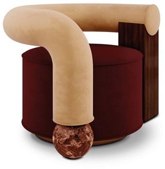 Malabar Кресло из бархата, дерева и мрамора sun-id-1470185 - Вид №1
