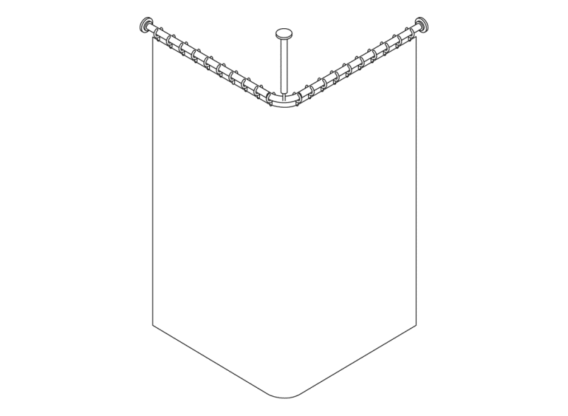 801.34B1462 Карниз с потолочным подвесом HEWI Edition matt | Polyamid 