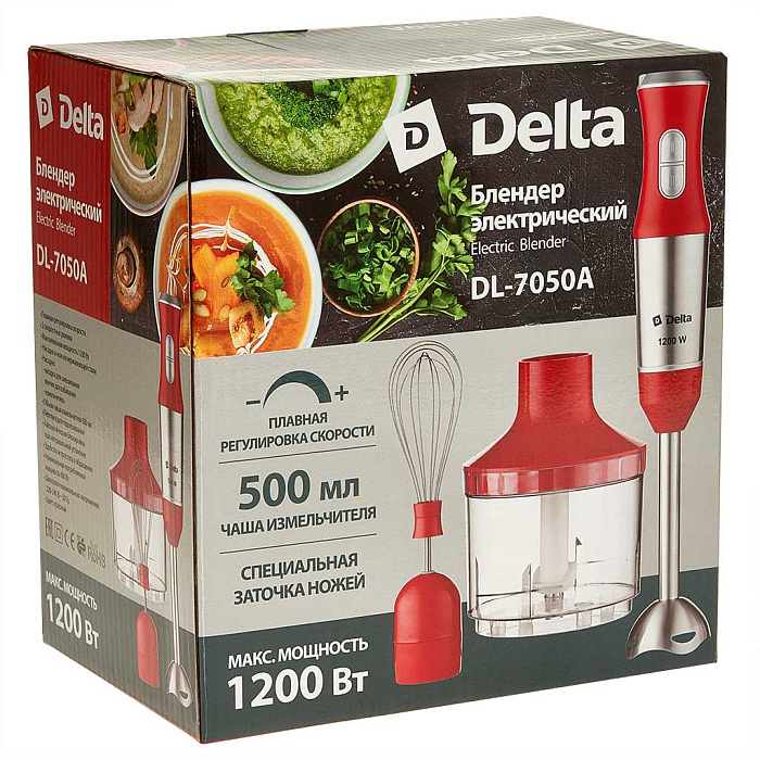 9050501 Блендер погружной Delta DL-7050А красный STDN-0097849 - Вид №6