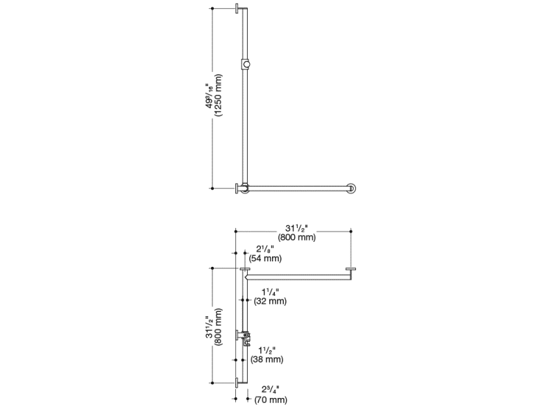 900.35.360XA Поручень для душа с выдвижным держателем для душа HEWI USA Produkte  - Вид №1
