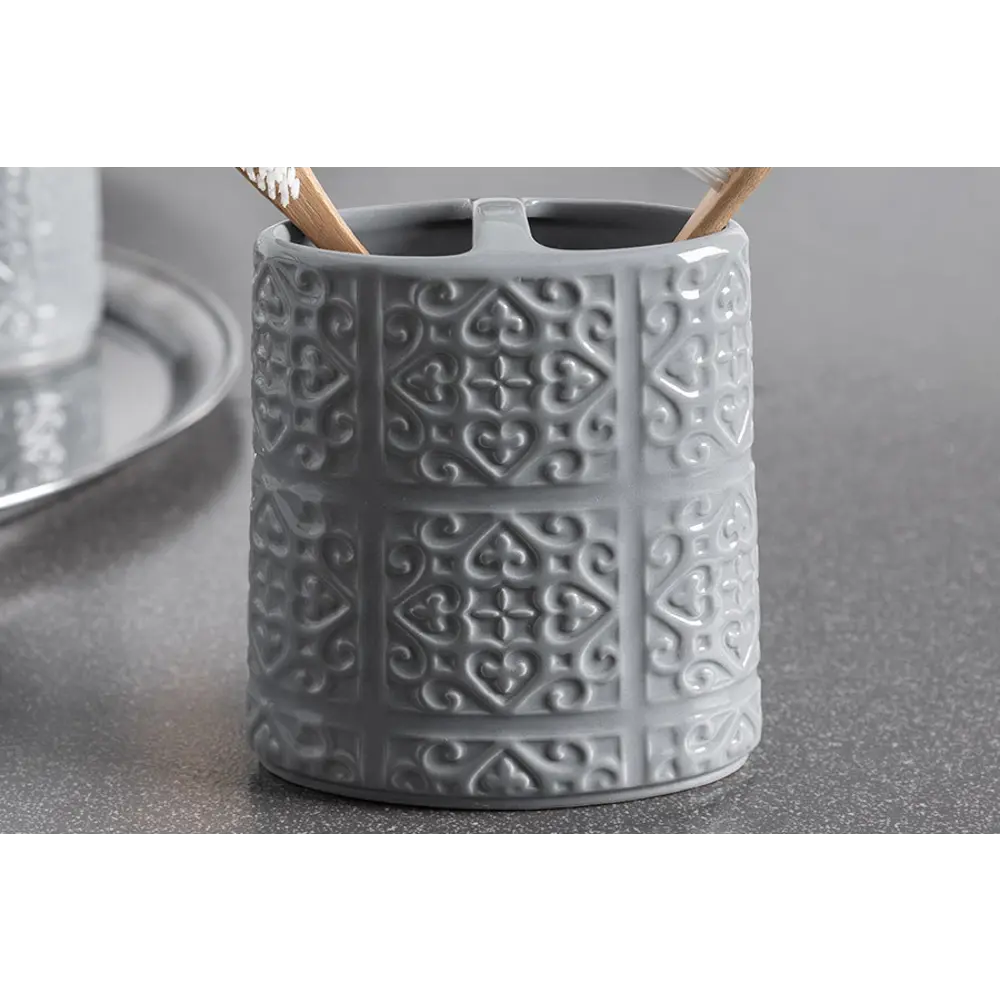 Стакан для зубных щёток Grey с разделителем VERRAN STLM-2008647 - Вид №3