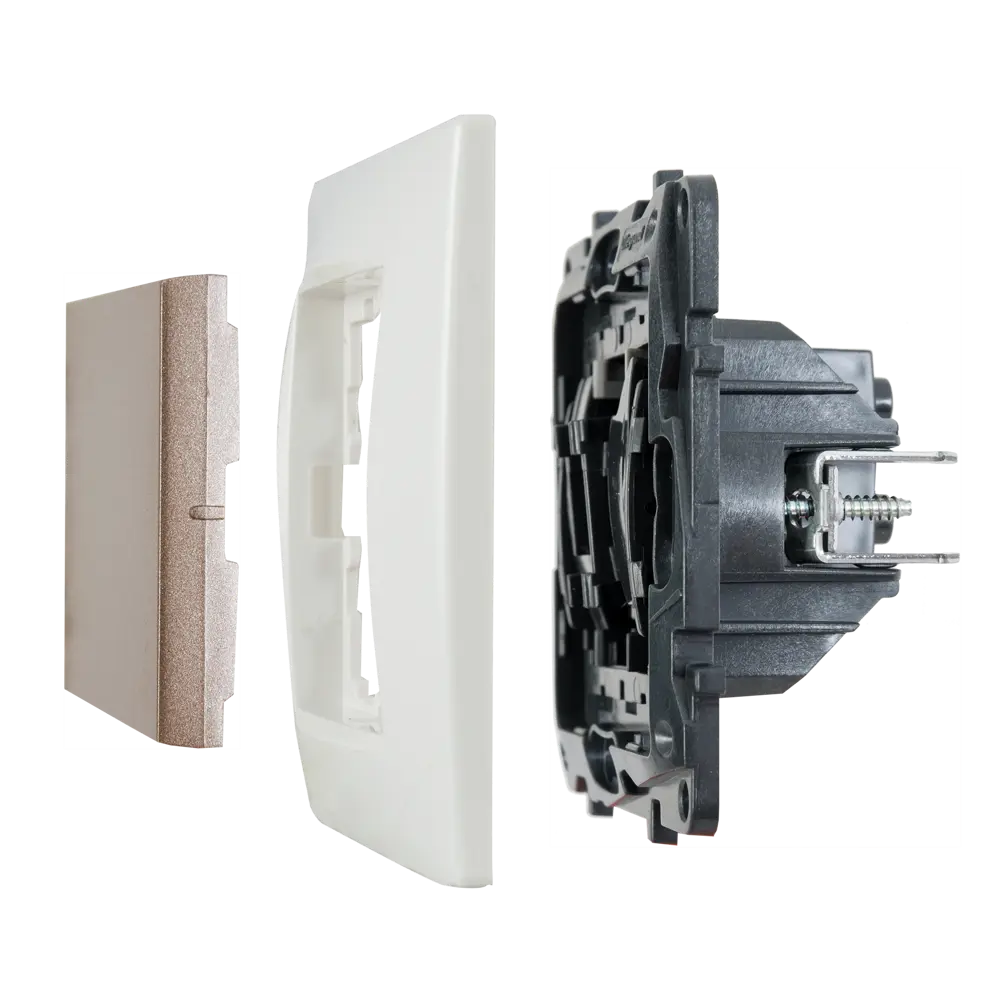 Переключатель перекрёстный одноклавишный - Legrand Structura - 10А 250В винтовые зажимы - шампань 82064634 STLM-2076300 - Вид №5