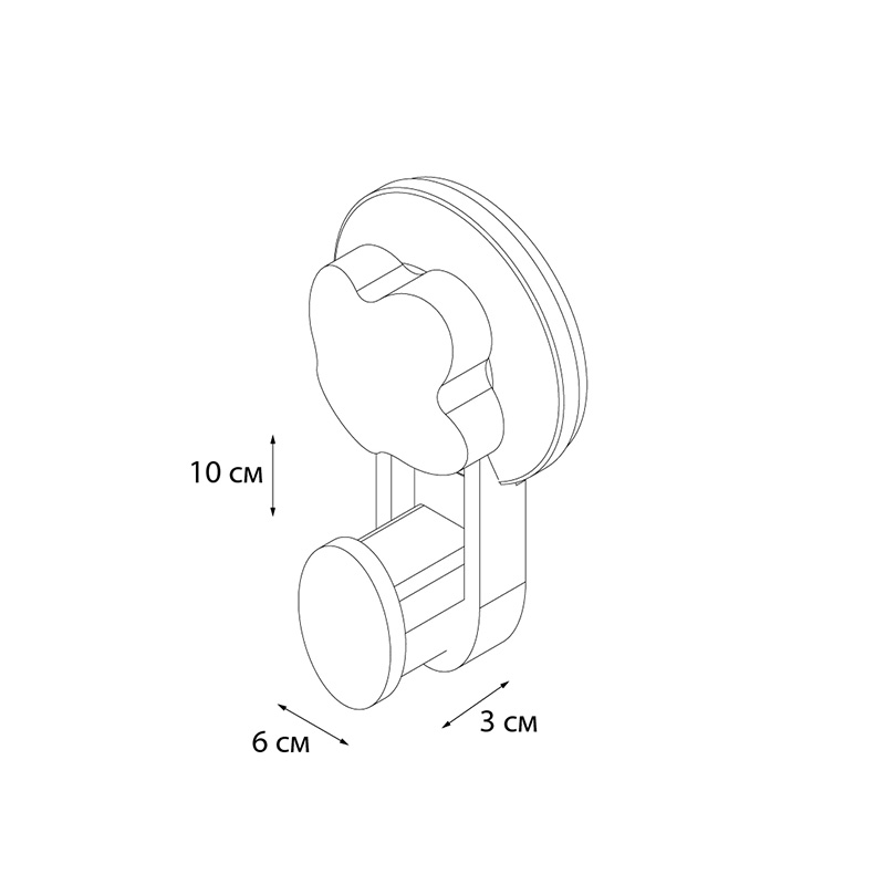Крючок одинарный (2 штуки) Grampus ПЛАСТИК GR7080 - Вид №2