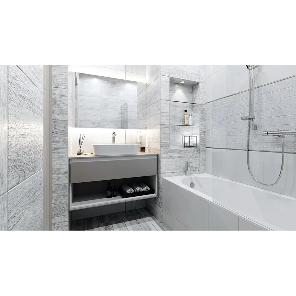 Плитка настенная Tone 25х35 см 1.4 м² цвет белый матовый BELANI STLM-2191669 - Вид №5