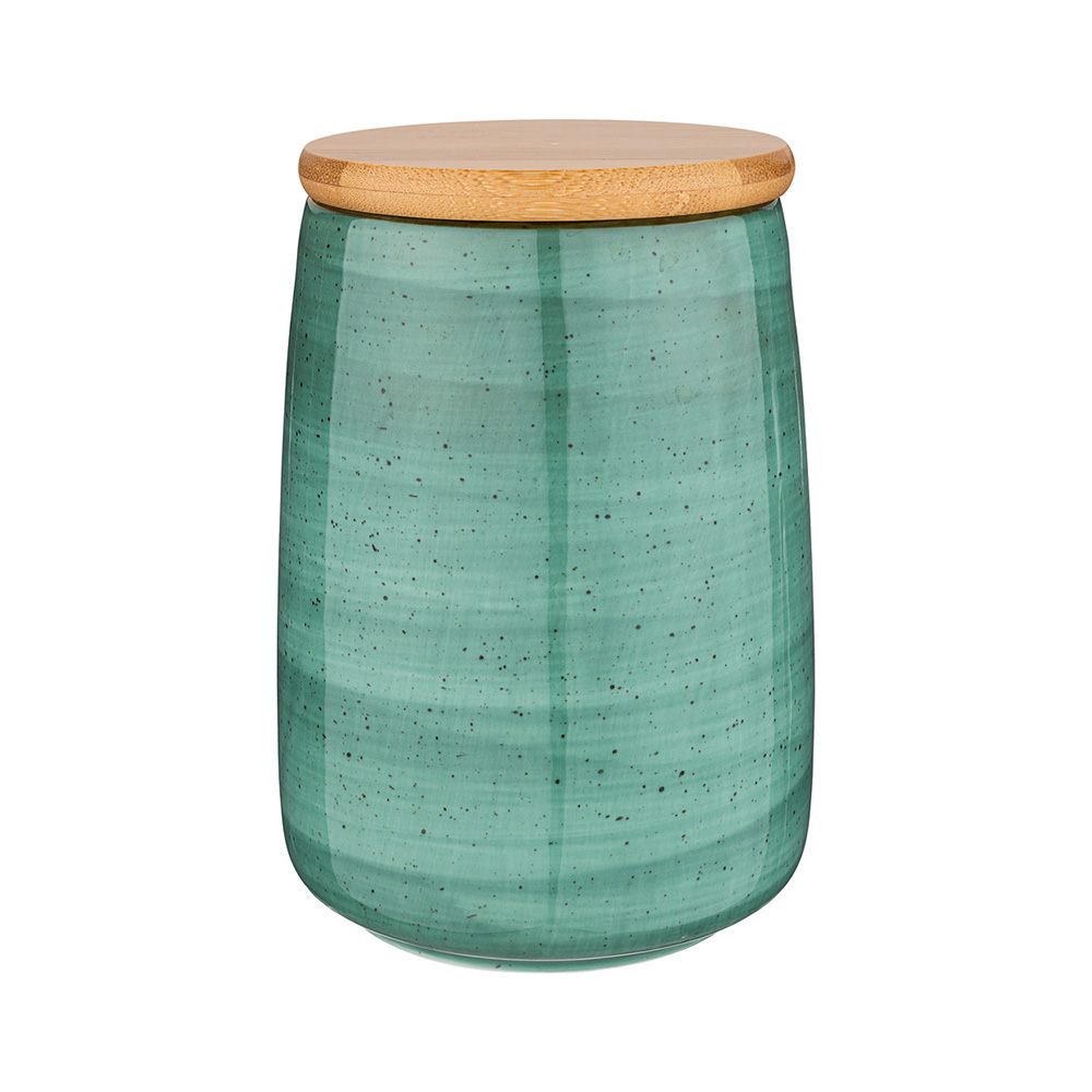 263-1105 Посуда фарфоровая БАНКА С ДЕРЕВЯННОЙ КРЫШКОЙ BRONCO "NATURE" 300 мл Lefard 