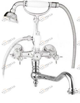 Смеситель для ванны с поворотным изливом с ручным душем, шлангом 150 см CEZARES LORD-VDF-01-Bi