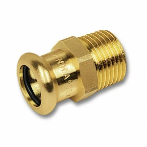 182431634 SANHA 8243G пресс-фитинг, бронза, ниппель переходной ВПр-НР 16x3/4 мм