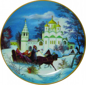 10625479 Мануфактуры Гарднеръ в Вербилках Тарелка "Тройка" Фарфор, Керамика