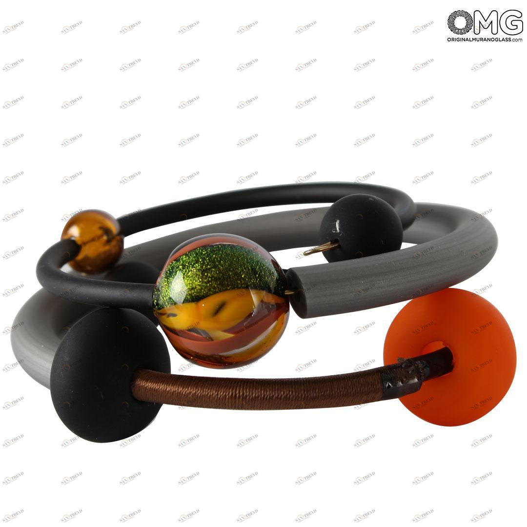 4657 ORIGINALMURANOGLASS Браслет Сирия - Янтарный - муранское стекло Original Murano Glass OMG 50 см 