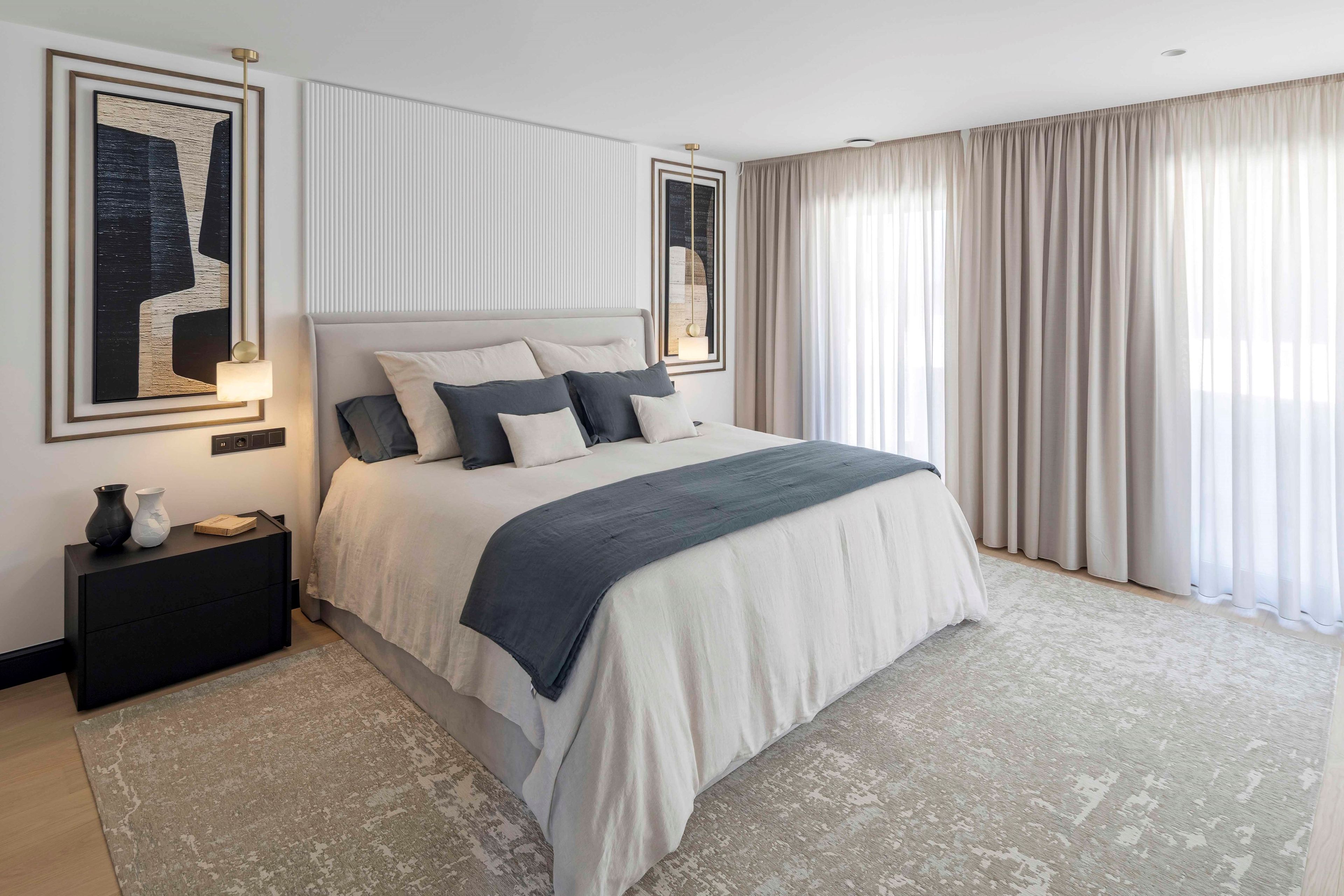 Двуспальная кровать из ткани с мягким изголовьем Stylish Club Porto ARCH-00034730 - Вид №15