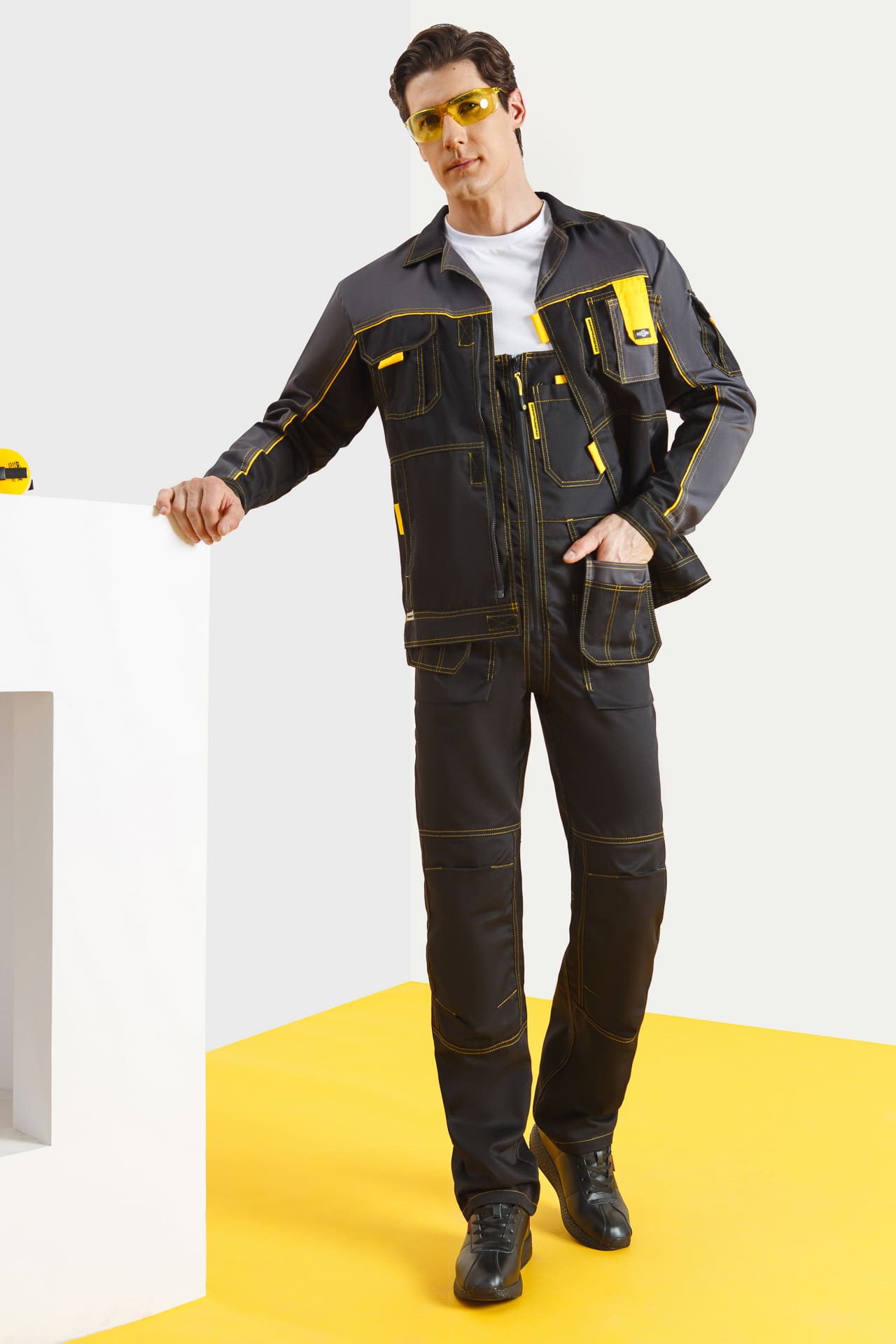4956830 Костюм "Профессионал-2" черный-графит-желтый GENESIS  Летняя спецодежда  размер 52-54/182-188  - Вид №7