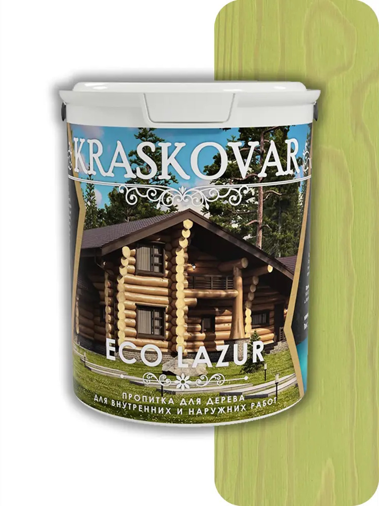 91671165 Пропитка для дерева лессирующая Kraskovar Eco Lazur цвет фисташковый 2 л STLM-0852892