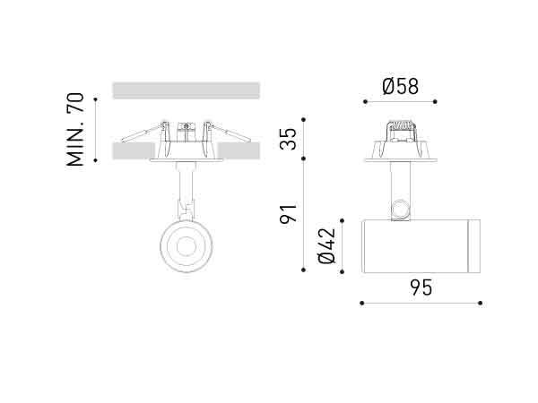 Регулируемый потолочный алюминиевый светодиодный прожектор Arkoslight Coco ARCH-00038916 - Вид №8