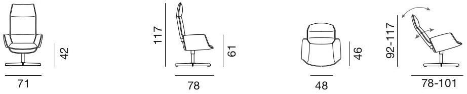 de Sede Кресло кожаное поворотное на 4-х спицах с высокой спинкой Ds-344 sun-id-1500554 - Вид №4