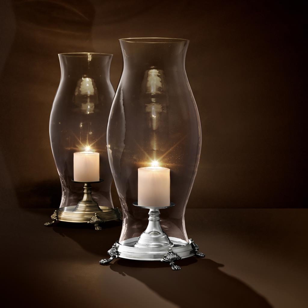 Подсвечник стеклянный на серебряном основании прозрачный Splendido от Eichholtz EICHHOLTZ EICHHOLTZ 060404 Прозрачный;серебро  - Вид №2