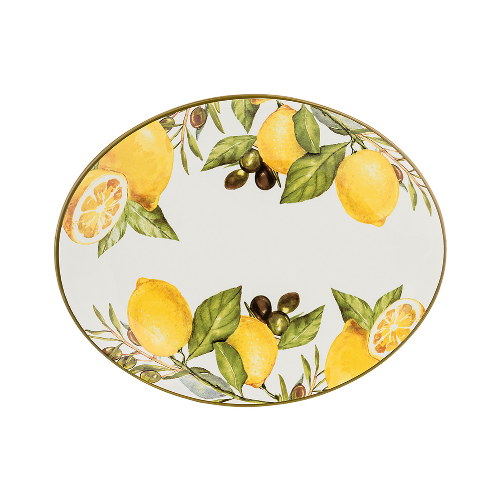 358-1551 Посуда керамическая Блюдо овальное Лемон Lefard 