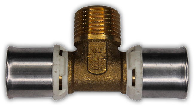 90430560 Тройник с наружной резьбой латунь alpex-duo 20x2.0 - 3/4 НР - 20x2.0 STLM-0223644 FRANKISCHE