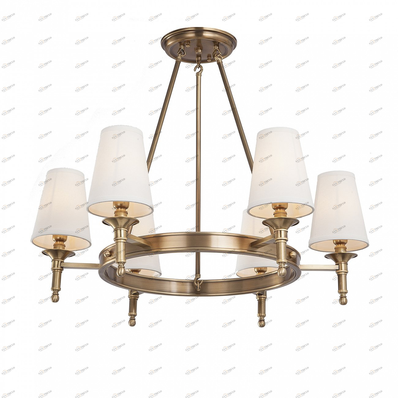 Люстра на 6 ламп 57х73 см белая Delight Collection XD014-6 brass DELIGHT COLLECTION ДИЗАЙНЕРСКИЕ 00-3883128 Белый;золото 