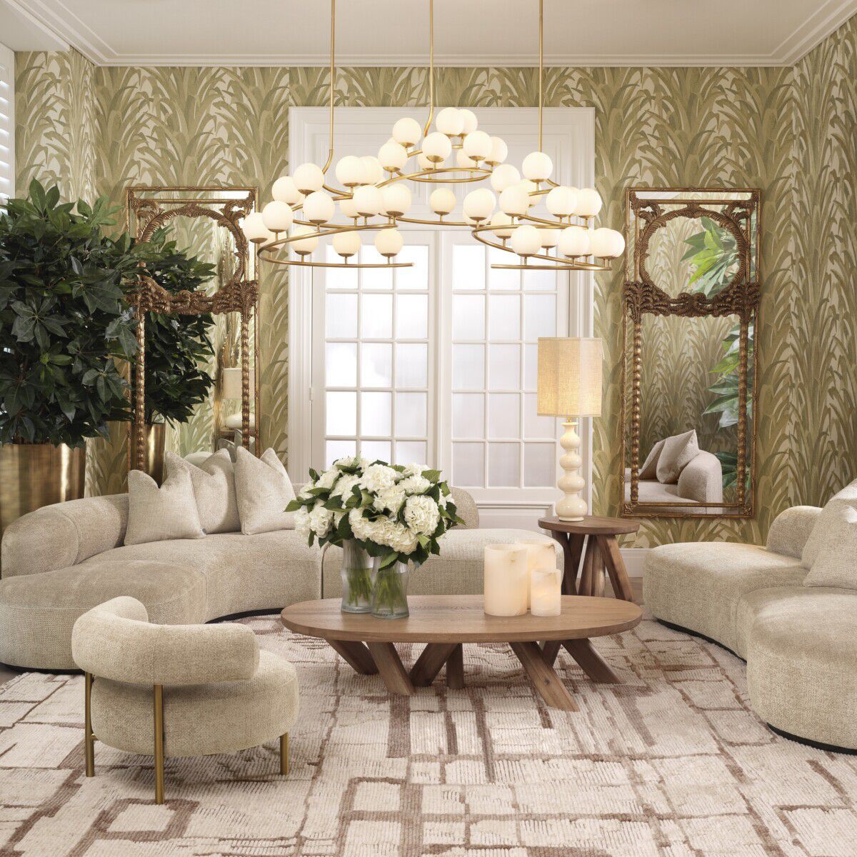 Изогнутый диван из ткани Eichholtz Björn ARCH-00102225 - Вид №1