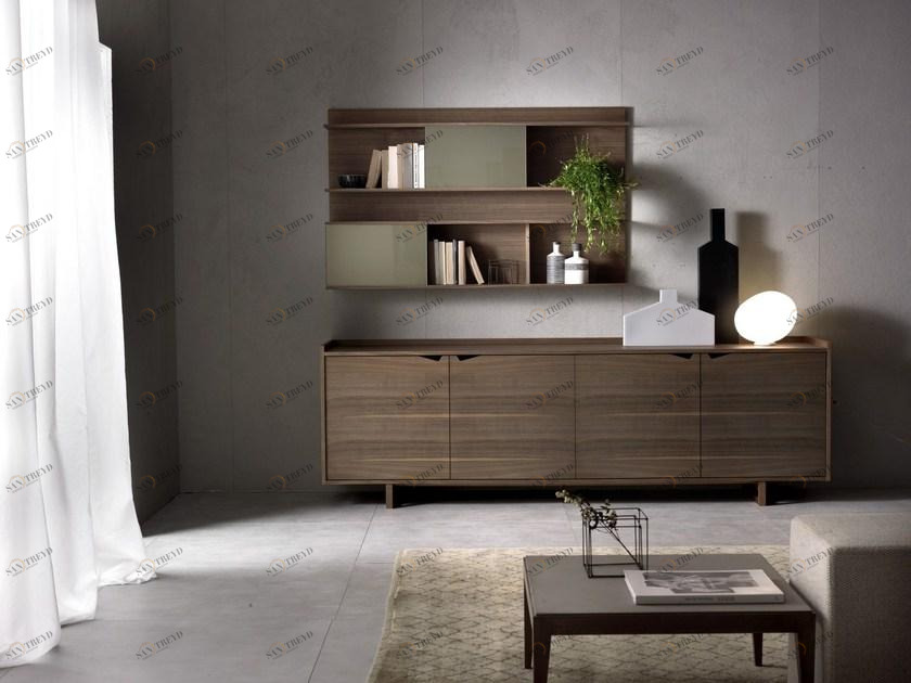 Pacini & Cappellini Комод из фанерованной древесины с распашными дверцами Sistema wing sun-id-1441776