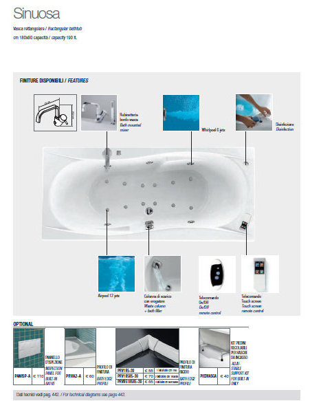 SIN21-A1 Ванна SINUOSA Novellini на каркасе 39283 - Вид №1
