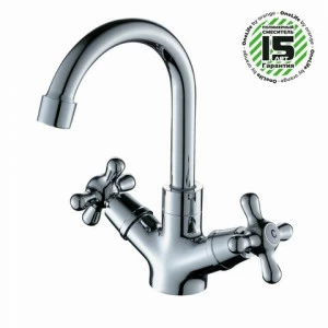 Orange OneLife P03-008cr Полимерный двухвентильный смеситель для кухни, цвет: хром Никель