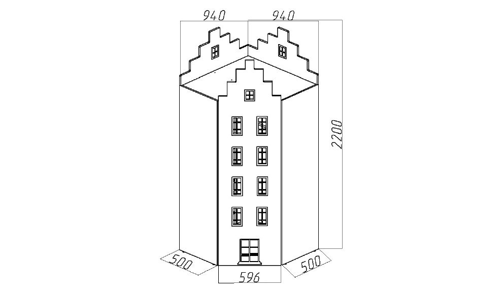 Угловой шкаф-домик детский правый "Амстердам-1" МАНДАРИН АМСТЕРДАМ 179527 Бежевый Santreyd  - Вид №3