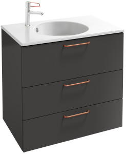 EB2532-R7-E10 Тумба под столешницу 80 см, 3 ящика, бронзовая ручка JACOB DELAFON ODÉON RIVE GAUCHE