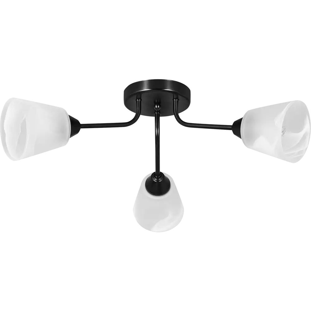 Люстра потолочная «Юкка» КС30097/3C, 3 ламп, 9 м², цвет чёрный/белый КЛЮЧНИК STLM-2069951 - Вид №2