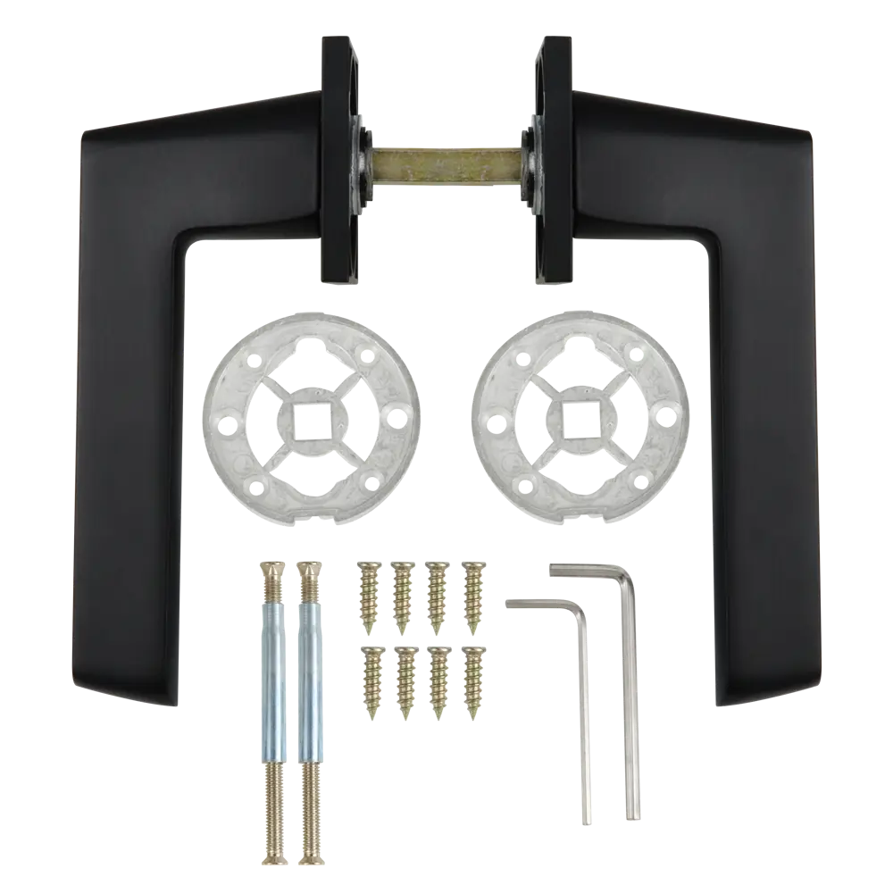 Дверные ручки EDSON EDS-130B-Q2 на розетке, черные 85170365 STLM-0059383 - Вид №1