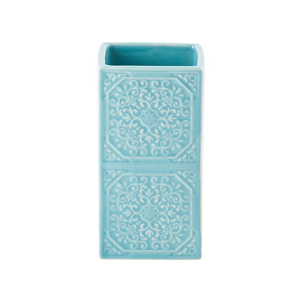 Стакан для зубных щеток Swensa Tiffany настольный керамика цвет синий STLM-2054980 - Вид №2